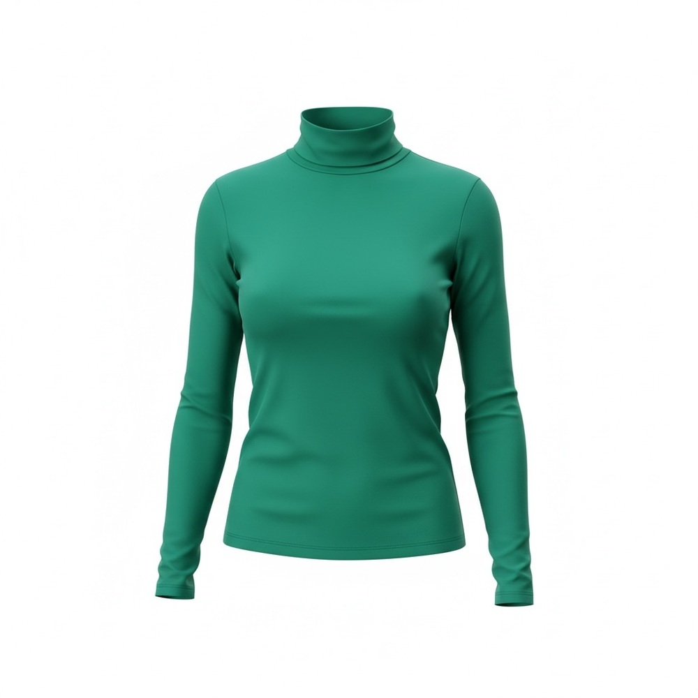 Lands' End Green Shape-fit Long Sleeve Turtleneck. Size Large.